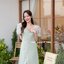 Eve - 3D Floret Midi Dress : สีเขียวมัทฉะ [Made by Pastel Time]