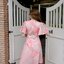 Sassy Midi Dress : Sunset Blushed Marble สีส้มพาสเทล