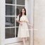 Rory open shoulder dress : สีครีม