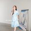 Sassy Marble Midi Dress : Vivid Blue โทนฟ้าสดใส