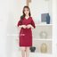 Vela off-shoulder dress : สีแดงเลือดหมู