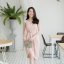 Fancille Drapery Satin Dress – Pink Champagne สีชมพูแชมเปญ