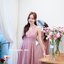 Aubrey Midi Dress : สีชมพูกลีบบัว [Made by Pastel Time]