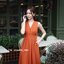 Aubrey Midi Dress : สีส้มอิฐ [Made by Pastel Time]