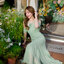 Fay Off-Shoulder Maxi Dress – Pastel Green สีเขียว