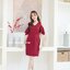 Vela off-shoulder dress : สีแดงเลือดหมู