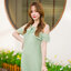 Fay Off-Shoulder Maxi Dress – Pastel Green สีเขียว