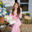 Fay Off-Shoulder Maxi Dress – Blush Pink สีชมพู