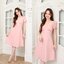 Feisty Flare Dress เดรสอกจีบเดรปแขนกลีบบัว : สีชมพู