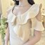 Esme Ruffle Dress : เดรสเว้าไหล่สีครีม