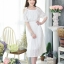 White Lace Off-Shoulder Midi Dress