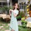 Claudia Asymmetric Dress : สีเขียว [Made by Pastel Time]