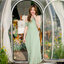 Fay Off-Shoulder Maxi Dress – Pastel Green สีเขียว