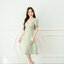 Feisty Flare Dress เดรสอกจีบเดรปแขนกลีบบัว : สีเขียวมัทฉะ