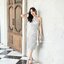 Micha Layered Silk Satin Dress – Silver : เดรสสั้นสีเงิน
