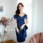 Kiera Silk Satin Dress – Midnight Blue สีกรม