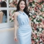 Cadence Twist Neck Dress – สีฟ้า