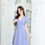 Feisty Flare Dress เดรสอกจีบเดรปแขนกลีบบัว : สีฟ้าคราม