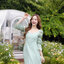Evie Organza Puff Dress เดรสแขนพัฟ: สีเขียว [Made by Pastel Time]