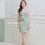 Alice Ruffle Dress – สีเขียวมัทฉะ [Made by Pastel Time]