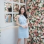 Cadence Twist Neck Dress – สีฟ้า