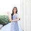Eve - 3D Floret Midi Dress : สีฟ้าคราม [Made by Pastel Time]