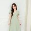 Feisty Flare Dress เดรสอกจีบเดรปแขนกลีบบัว : สีเขียวมัทฉะ