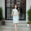 Idylla Open Shoulder Dress : สีเขียวมิ้นท์ [Made by Pastel Time]