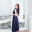Julia one shoulder maxi dress: สีกรม