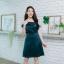 Riya Twist Dress : สีเขียวปีกแมลงทับ [Made by Pastel Time]