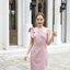 Stacey one-shoulder dress : สีชมพู [Made by Pastel Time]