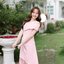 Claudia Asymmetric Dress : สีโอรส [Made by Pastel Time]
