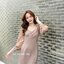 Kessie Chiffon Sleeve Dress – สีโอวัลติน**มีแต่XL**