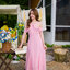 Fay Off-Shoulder Maxi Dress – Blush Pink สีชมพู