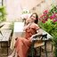 Nella Ruffle Shoulder Dress - สีน้ำตาลอมส้ม