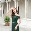 Melany Off-Shoulder Dress – สีเขียวเข้ม **มีแต่XL**