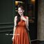 Aubrey Midi Dress : สีส้มอิฐ [Made by Pastel Time]