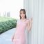 Piper Bow Dress - สีชมพูนู้ด **มีแต่L**