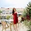 Kathy Off Shoulder Dress – สีแดงเลือดหมู