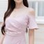 Celestia off-shoulder dress : สีชมพู [Made by Pastel Time]