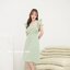 Rika Ruffle Dress : สีเขียวมัทฉะ