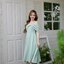 Charming Off-Shoulder Midi Dress : สีเขียว [Made by Pastel Time]