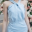 Cadence Twist Neck Dress – สีฟ้า