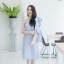 Striped One Shoulder Bow Dress