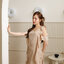 Serene Flutter Sleeve Midi Dress : สีแชมเปญ