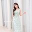 Love in a mist Maxi dress – ลายสีน้ำโทนสีเขียว [Made by Pastel Time]