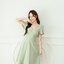 Feisty Flare Dress เดรสอกจีบเดรปแขนกลีบบัว : สีเขียวมัทฉะ