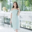 Charming Bow Dress – เดรสสั้นสีเขียวมิ้นท์