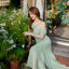 Fay Off-Shoulder Maxi Dress – Pastel Green สีเขียว
