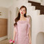 Serene Flutter Sleeve Midi Dress : สีชมพู